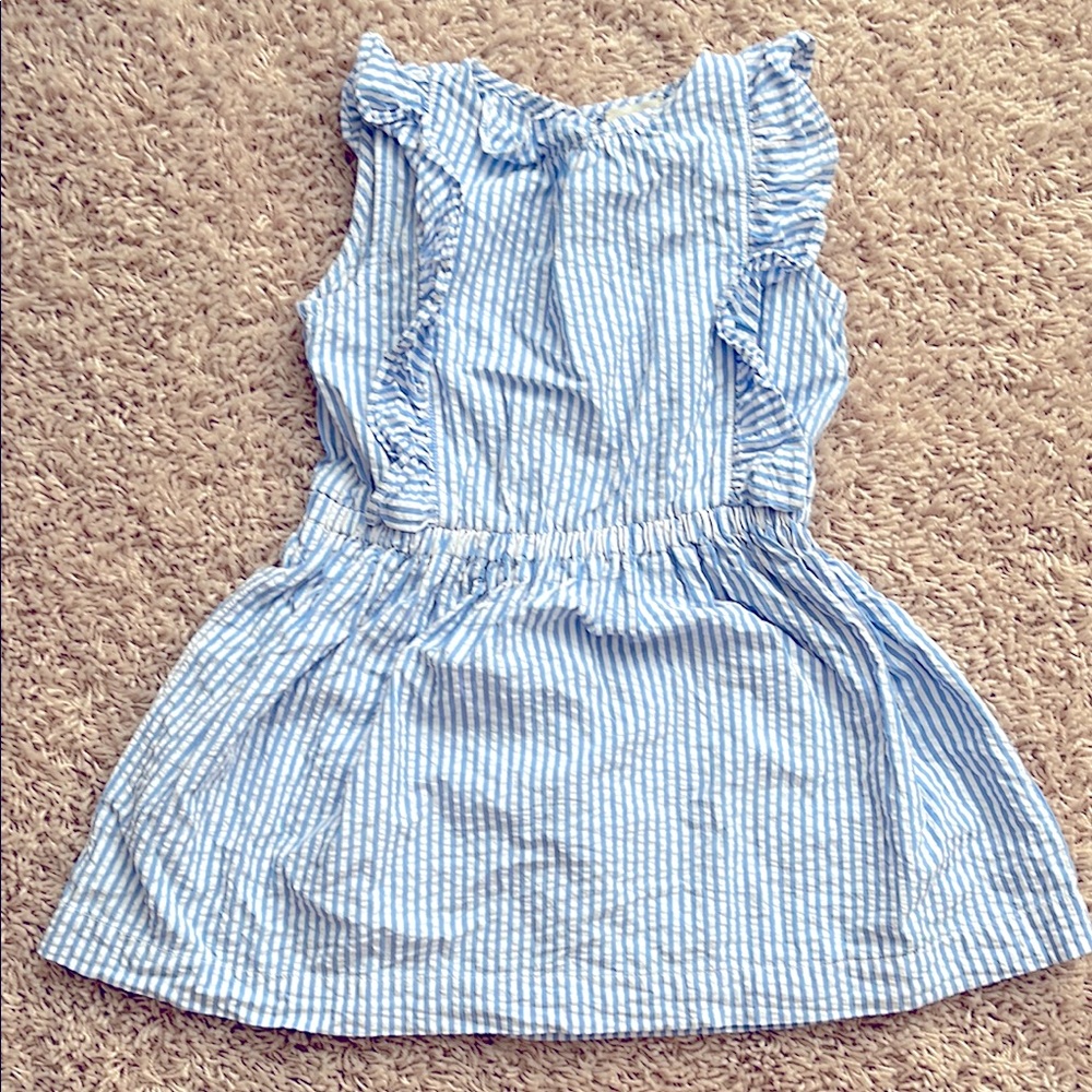 Blue and White Seersucker Crewcuts dress